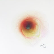 Negative Nebula IV. Watercolour on Yupo 10x10". Artist Lianne Todd. SOLD. Private Collection.