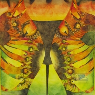 Aztec Gold. Watercolour on Gessoed Paper. 20x20". $650.00, framed. Artist Lianne Todd.