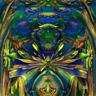 Frog Pond. Digital Fractal Art, HD printed on metal. 12x12". Artist Lianne Todd. $300.00.