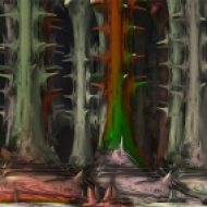 Forbidden Forest. Digital Fractal Art printed on metal, single print. 18x24". $400.00. Artist Lianne Todd